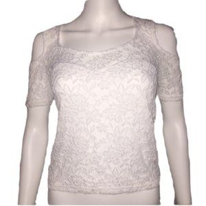 Derek Heart Juniors Rose Floral Lace Top
